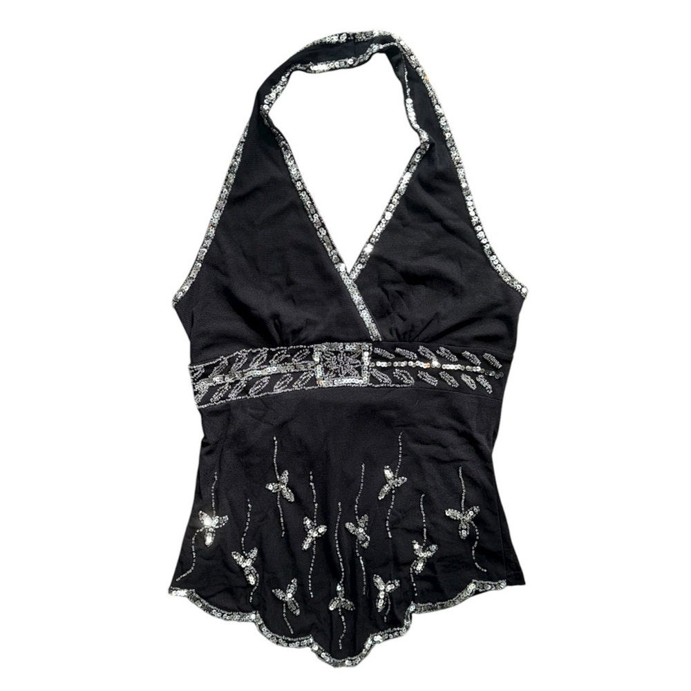 Y2K Lipstick Fairycore Sequin Halter Top size Small